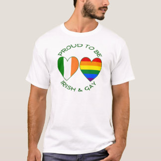 Proud Irish and Gay Heart Flags Pride and Ireland T-Shirt