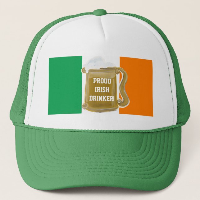 PROUD IRISH DRINKER! TRUCKER HAT (Front)