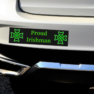 Proud Irishman Green Celtic Knots Bumper Sticker