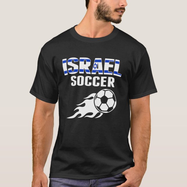 Proud Israel Soccer Fans Jersey Israeli Football L T-Shirt (Front)