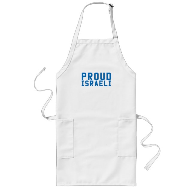 Proud Israeli Long Apron (Front)