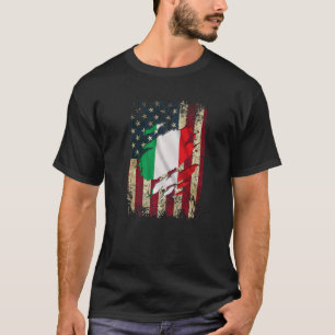 Proud Italian American Italian Heritage Day Flag W T-Shirt