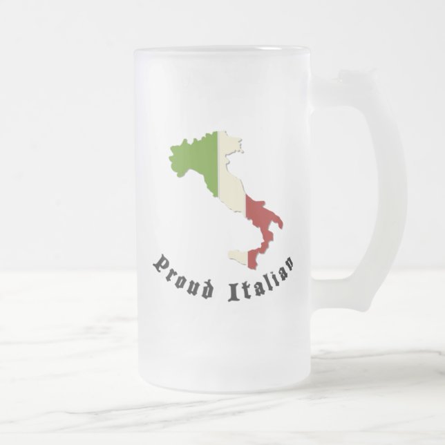 Proud Italian Frosted Beer Mug (Right)