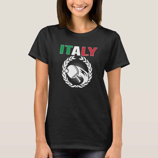 Proud Italy Table Tennis  Italian Ping Pong Suppor T-Shirt (Front)