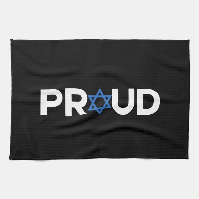 Proud Jewish Hebrew Holiday Proud Jew Religious  Tea Towel (Horizontal)