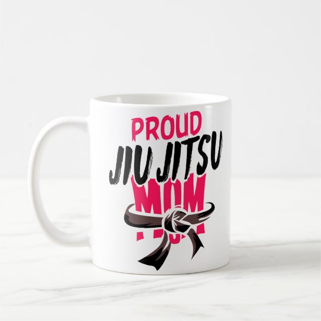 Proud Jiu Jitsu Mum BJJ Martial Arts Coffee Mug (Left)