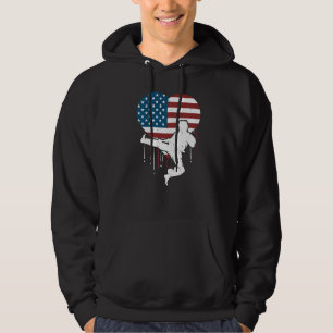 Proud Karate Coach American Flag Retro Martial Art Hoodie