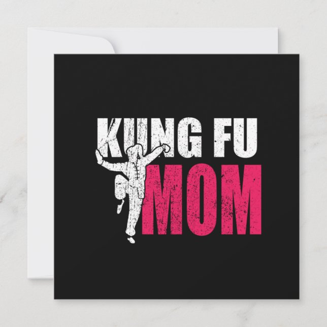 Proud Kung Fu Mum Martial Arts Fighter Mother Gift Invitation (Front)
