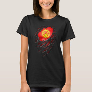 Proud Kyrgyz Roots Heritage Torn Ripped Kyrgyzstan T-Shirt