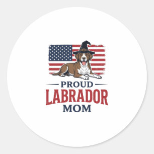 Proud Labrador Mum Patriotic Dog Halloween Shirt D Classic Round Sticker