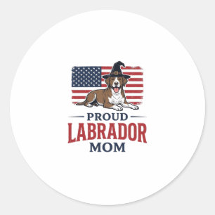 Proud Labrador Mum Patriotic Dog Halloween Shirt D Classic Round Sticker