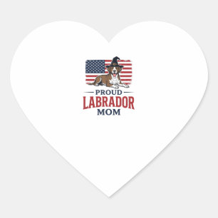 Proud Labrador Mum Patriotic Dog Halloween Shirt D Heart Sticker