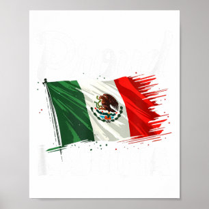Proud latina mexican pride flag mexico roots poster