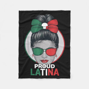 Proud latina mexico hispanic heritage month mexica fleece blanket