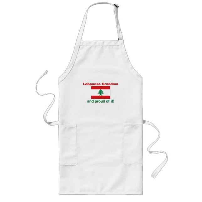 Proud Lebanese Grandma Long Apron (Front)