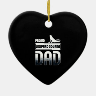 Proud leopard Iguana Dad Ceramic Tree Decoration
