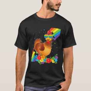 Proud LGBT Gay Chicken Pride Flag Rainbow LGBTQ Le T-Shirt