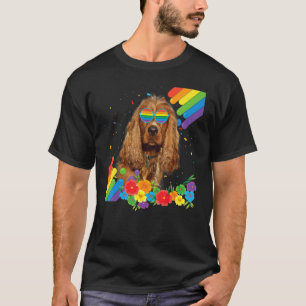 Proud Lgbt Gay English Cocker Spaniel Dog Pride Fl T-Shirt