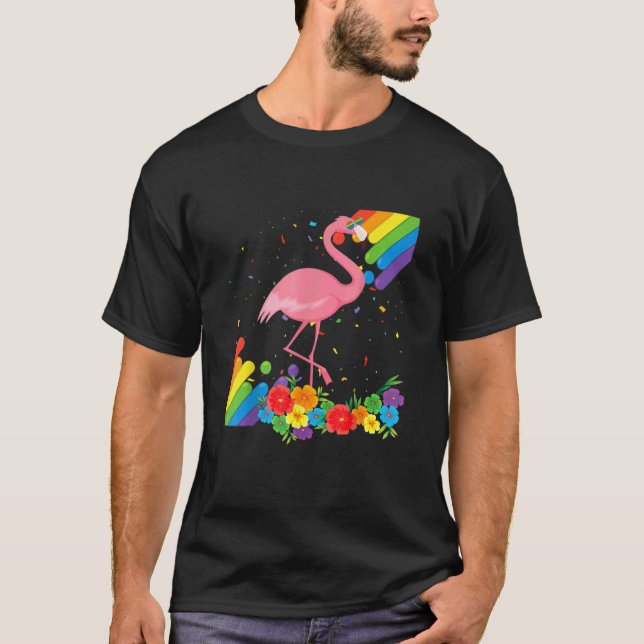 Proud Lgbt Gay Flamingo Pride Flag Rainbow Lgbtq L T-Shirt (Front)