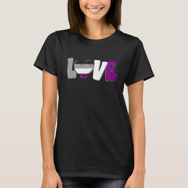 Proud Lgbt Love Heart Asexual Flag Lgbtq Pride Mon T-Shirt (Front)
