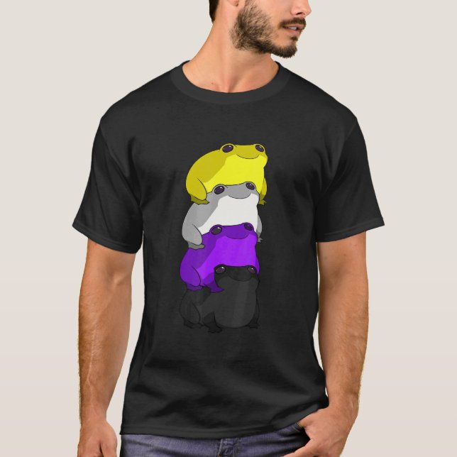 Proud Lgbt The Nonbinary Pride Flag Frog T-Shirt (Front)