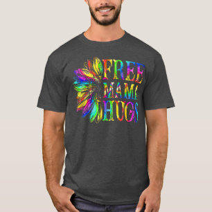 Proud LGBTQ Free Mama Hugs LGBT Pride Month sunflo T-Shirt