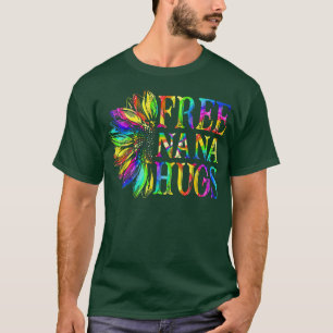 Proud LGBTQ Free Nana Hugs LGBT Pride Month sunflo T-Shirt