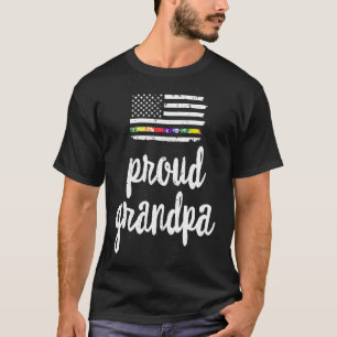 Proud LGBTQ Grandpa American USA Flag Pride Ally R T-Shirt
