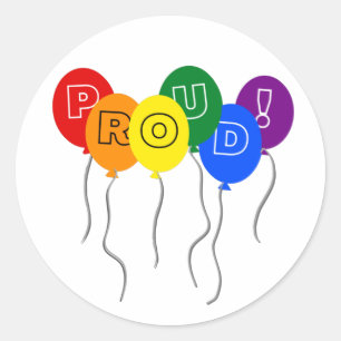 Proud LGBTQ Pride Colour Balloons Classic Round Sticker