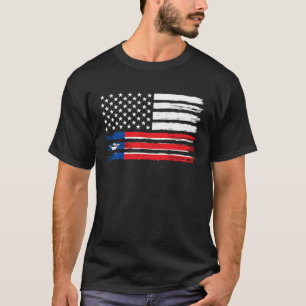 Proud Liberian American Flag Liberia Heritage USA T-Shirt