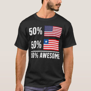 Proud Liberian American Flag Liberia Heritage USA T-Shirt