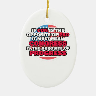 Proud Libertarian Congress Is Opposite of Progress Ceramic Tree Decoration