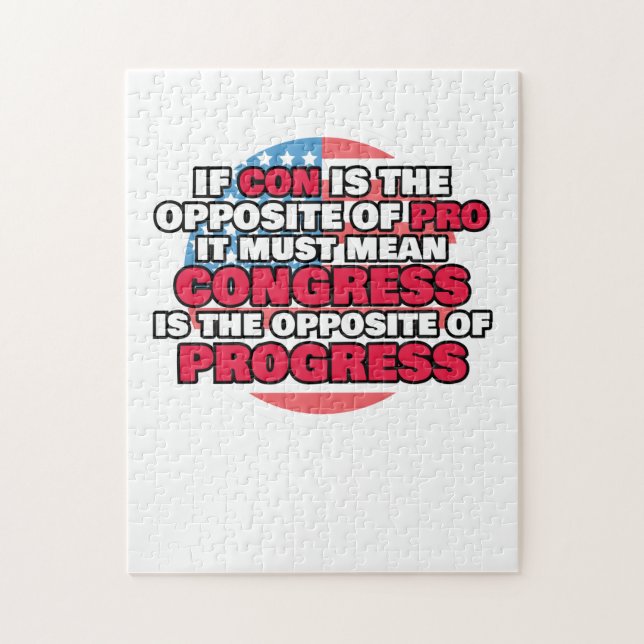 Proud Libertarian Congress Is Opposite of Progress Jigsaw Puzzle (Vertical)