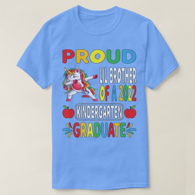 Proud Lil Brother 2022 Kindergarten Graduate Dabbi T-Shirt (Design Front)