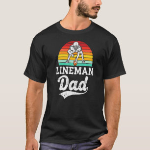 Proud Lineman Dad Vintage Offensive Lineman Retro T-Shirt