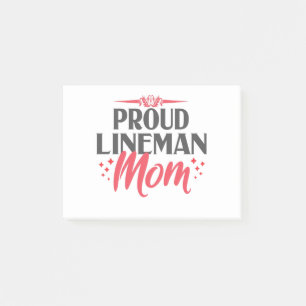 Proud Lineman Mum for Power Pole Electricians Gift Post-it Notes