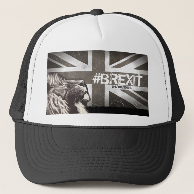 Proud Lion #Brexit Customise the Date 24/06/2016 Trucker Hat (Front)