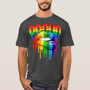 Proud Lip LGBTQ Rainbow Lip Gay Pride  T-Shirt