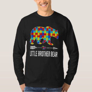 Proud Little Brother Bear Autism Awareness   Boys T-Shirt