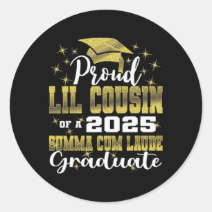 Proud Little Cousin 2025 Summa Cum Laude Cl 2025 G Classic Round Sticker
