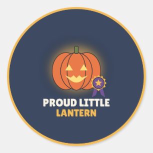 Proud Little Lantern Jack-o-Lantern Rosette Classic Round Sticker