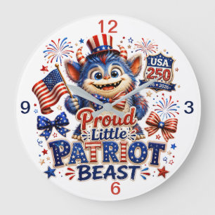 Proud Little Patriot Beast (keepsake) Large Clock