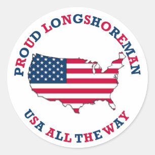 Proud Longshoreman Patriotic Round Sticker