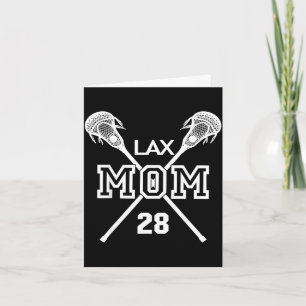 Proud love lacrosse mum #28 lax player number 28 card