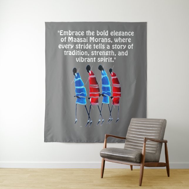 Proud Maasai Morans: Striding Tall in Blue and Red Tapestry (In Situ)