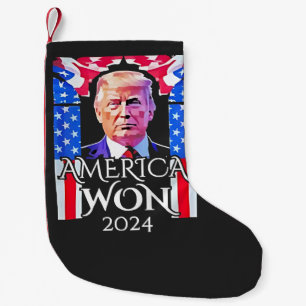 Proud Maga American Trump Won 2024 Inaguration Day Small Christmas Stocking