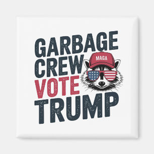 Proud MAGA Garbage Crew Vote Trump Election Raccoo Magnet