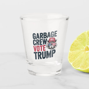 Proud MAGA Garbage Crew Vote Trump Election Raccoo Shot Glass