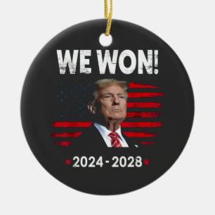 Proud Maga President Trump Won Inaguration Day  Ceramic Tree Decoration