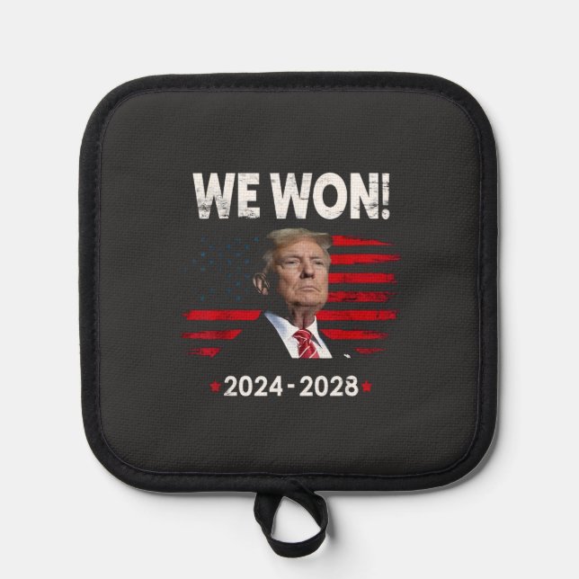 Proud Maga President Trump Won Inaguration Day  Pot Holder (Front)
